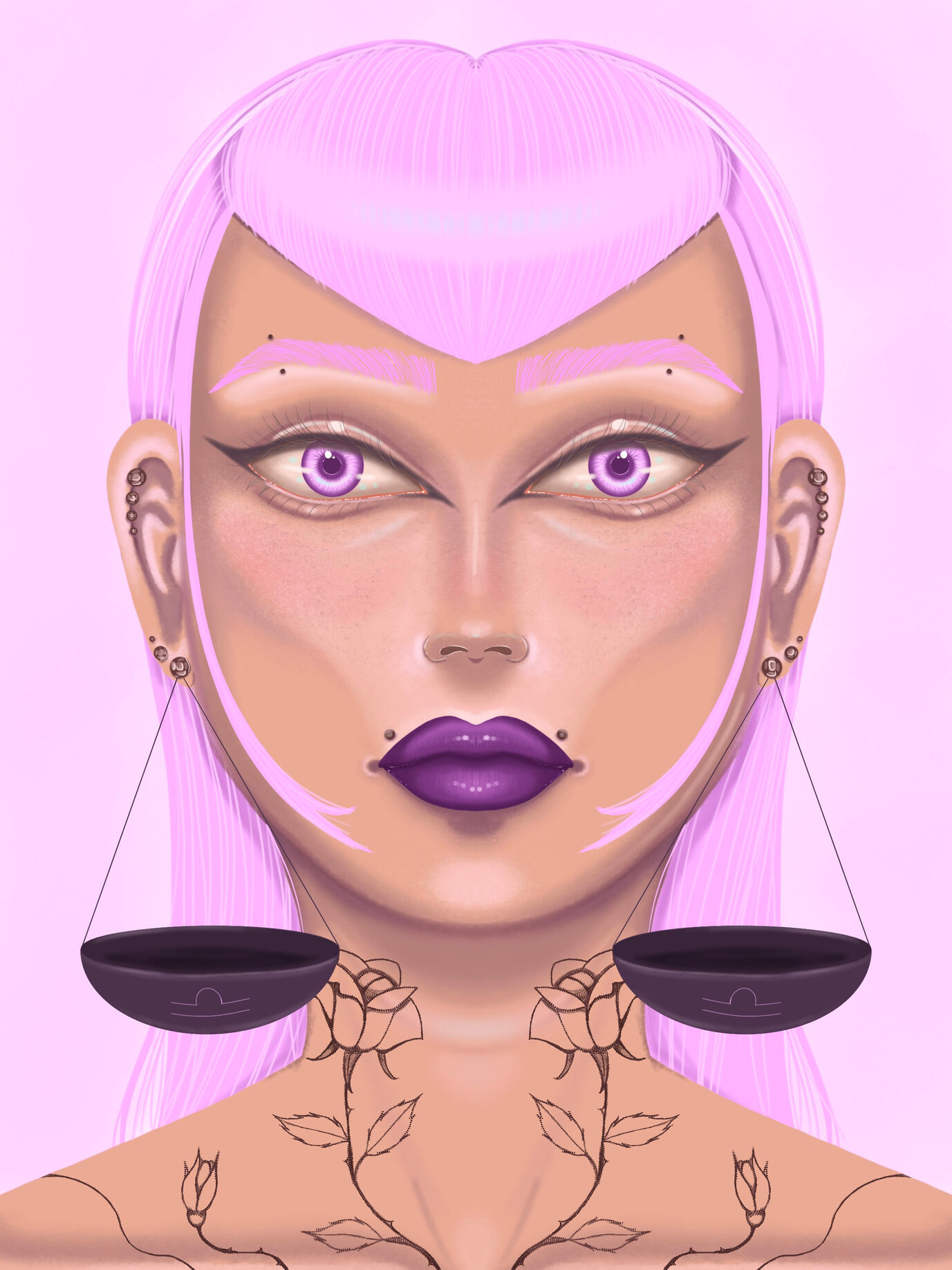 “Libra” by Taylor Williams Portrait style digital illustration of the the zodiac sign Libra by Taylor Williams.