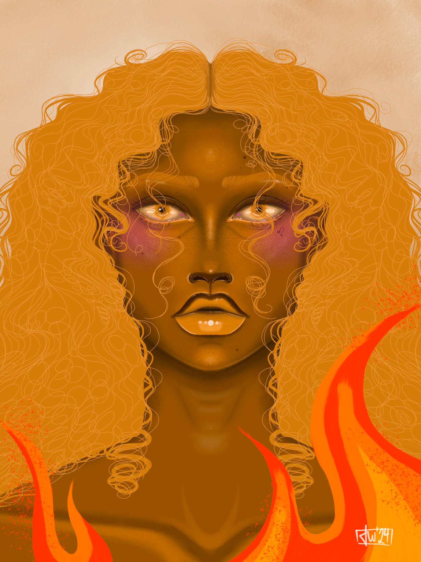 “Leo” by Taylor Williams Portrait style digital illustration of the zodiac sign Leo by Taylor Williams.